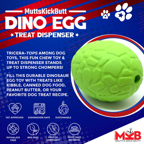 Dinosaur Egg Dog Chew Toy & Treat Dispenser - USA Made | SodaPup